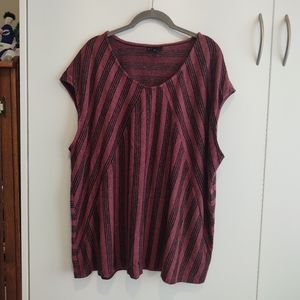 Bobeau cap sleeve striped top